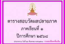 ตารางสอบวัดผลปลายภาค ภาคเรียนที่ 2 ชั้น ม.4-6 ปีการศึกษา 2568